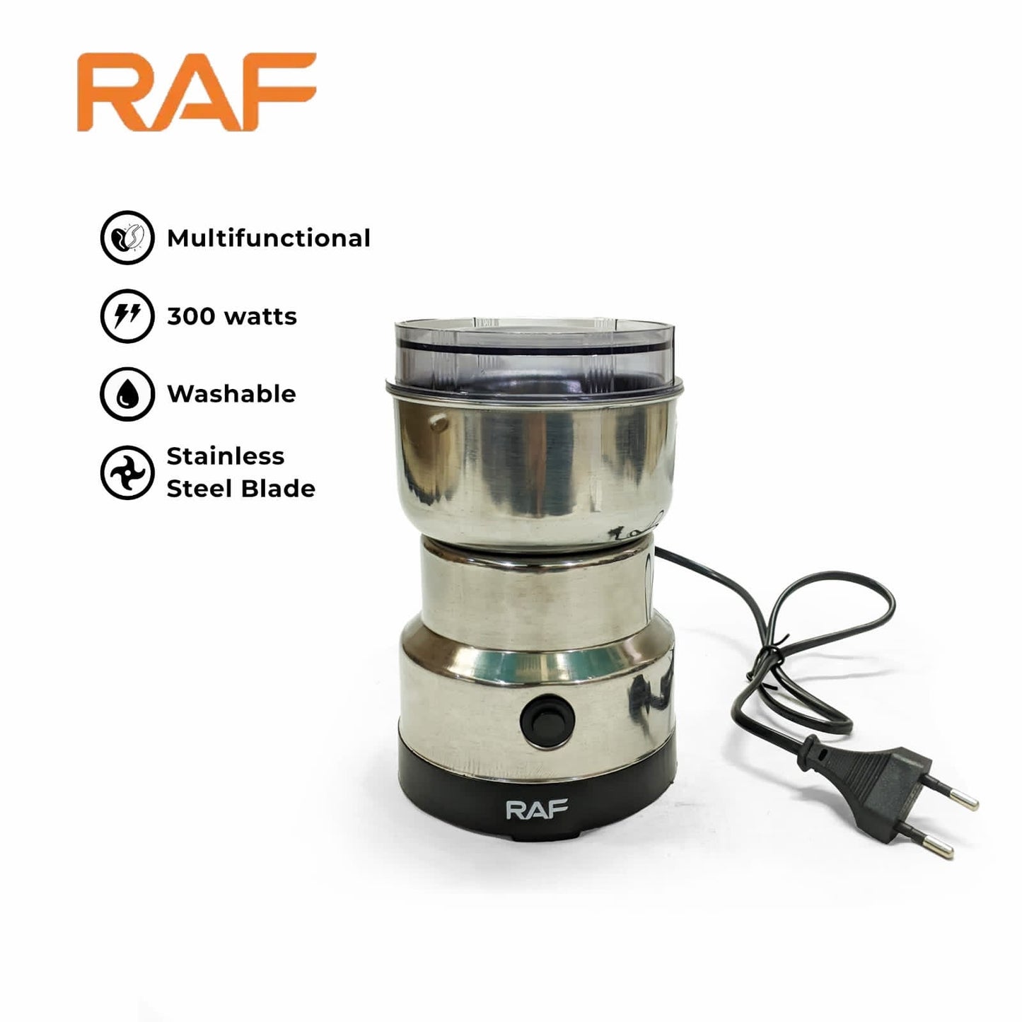 Stainless Steel Electric Dry Mill – Spice, Masala & Coffee Grinder – 150W
