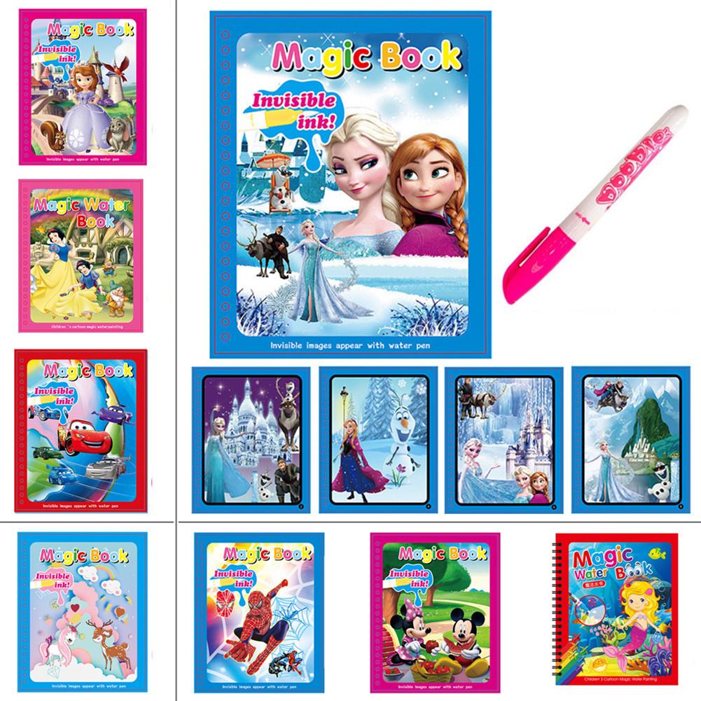 8 Pages Invisible Ink Magic Water Book With Pen (random Design )
